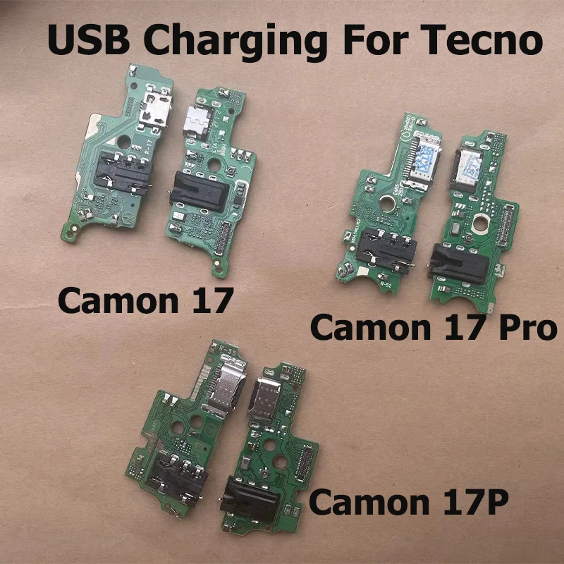 

New For Tecno Camon 17 17P Pro USB Charging Dock Port Mic Microphone Connector Board Flex Cable Repair Parts