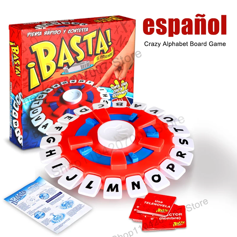 Children's Educational Table Toys Spanish Crazy Alphabet Game Parent-child Interactive Turntable Toy Family Game Adults Gifts