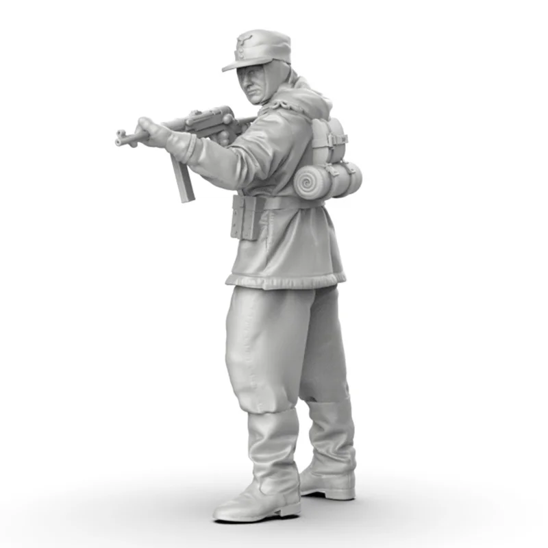 1/72 مقياس الحرب العالمية الثانية الجندي الألماني الراتنج مايكرو تمثال مصغر نموذج أبيض ثلاثية الأبعاد مطبوعة لعبة مجسمة غير مجمعة وغير مصبوغ