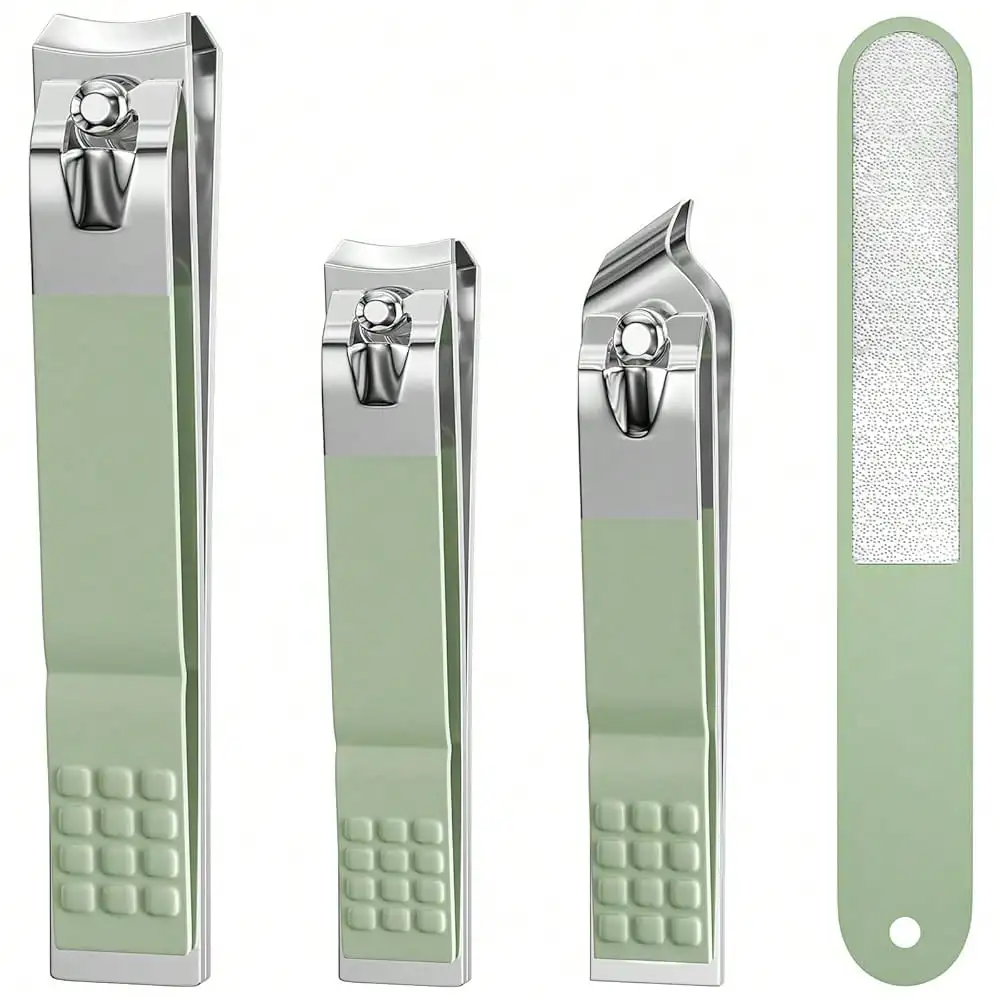 

Nail Clipper Set, 4 PCS Ultra Sharp Nail Clippers For Men, Women, Adults Toenail Fingernail Clippers, Stainless Steel Nail Cutter & File, Green