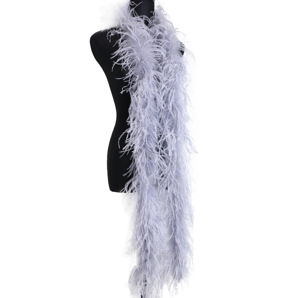 Wholesale Ostrich Feather Boa Fluffy 2ply Ostrich Feather Trims for Craft Party Costume Clothing Sewing Decoration shawl 2meters