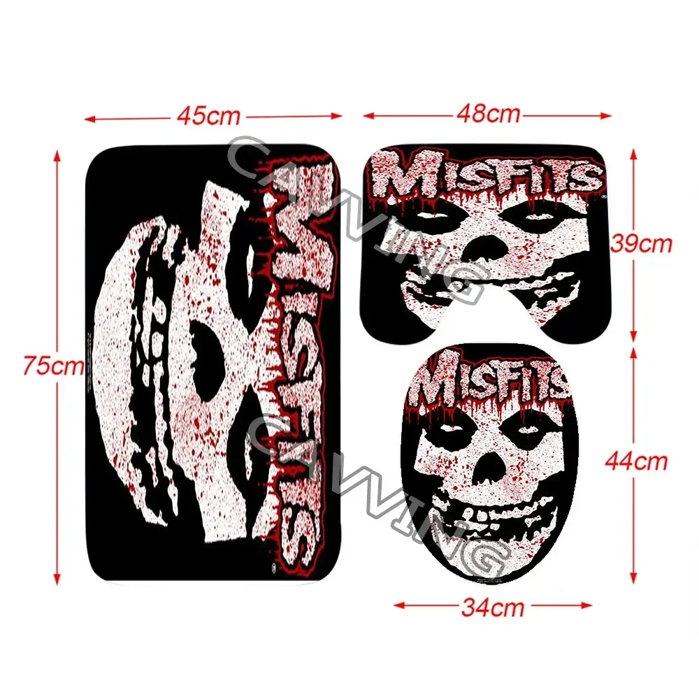 The misfits  3D Printed Shower Curtain Waterproof Bathroom Curtain Anti-slip Bath Mat Set Toilet Rugs  K01