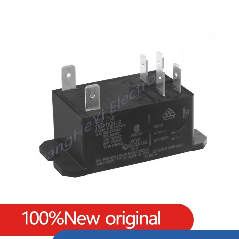 2Pcs/Lot Power Relay T92P7D22-12 T92P7D22-24 T92S7D22-12 T92S7D22-24 12VDC 24VDC 30A 250VAC 6PIN General Purpose Relay