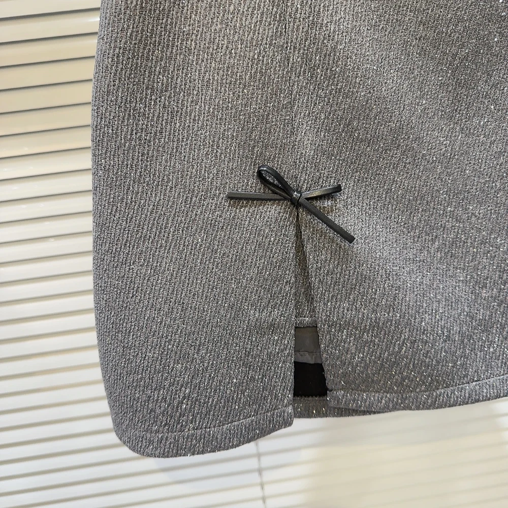 2026年春 ハイウエスト オルトスカート レディース ファッション ノットツイードスカート フレンチスタイル デイリーウェア Aラインスカート