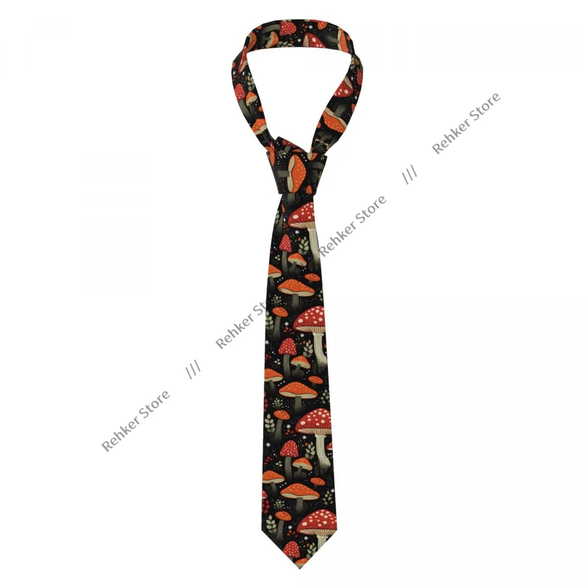 Mens Tie Slim Skinny Fly Agaric Mushrooms And Plants Necktie Fashion Free Style Tie for Party Wedding
