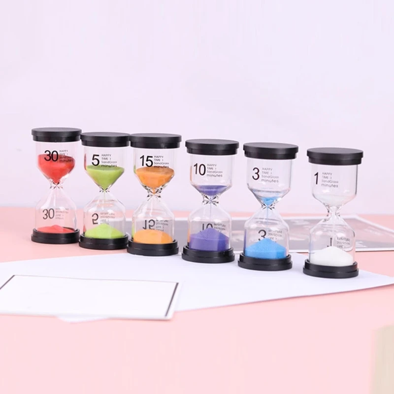 2024 New 6Pcs/Set Hourglass 1-3-5-10-15-30-Minutes Sand Timer Sand Clock Desktop-Ornaments Children Kid Gift Home Decorations