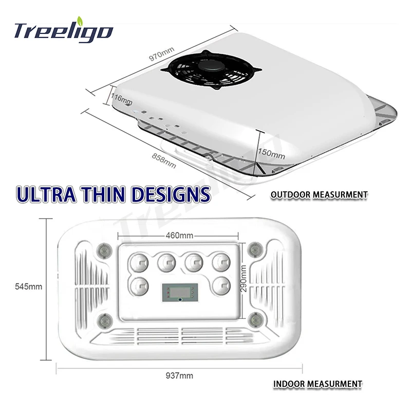 12v Rv Air Conditioner 24V Cabin Motorhome Rooftop Ac Unit Truck Air Conditioner For Van Camper