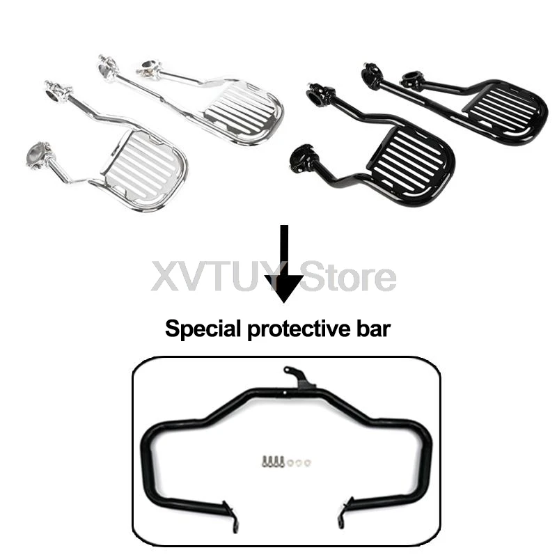 1 Kit Motorfiets Voetsteun Voor BMW R18 R18B R18TC Zwart/Sliver Driver Voetpedaal Been Ondersteuning Brede Voetsteunen Moto accessoires