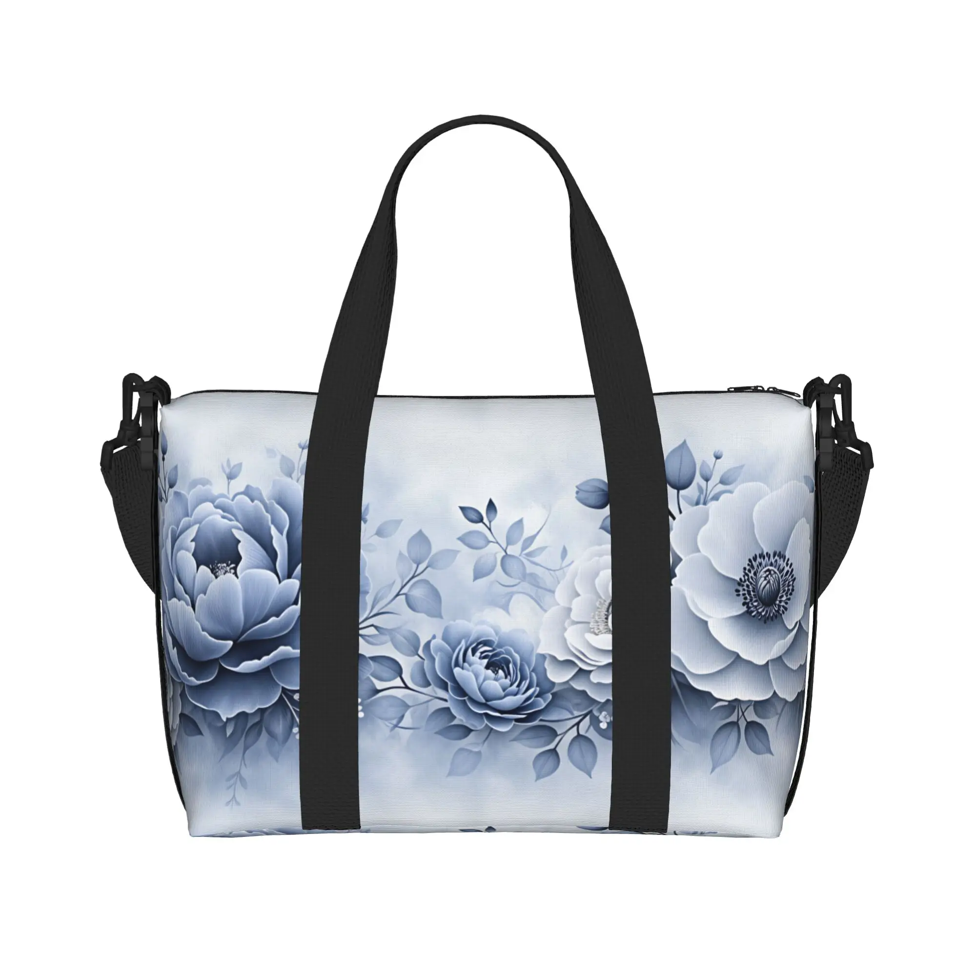 Custom Luxury High 3D Floral Beach Tote Bag Women Extra Large Gym Carry On Fashion Trend 3D Flowers Travel Shopping Bags