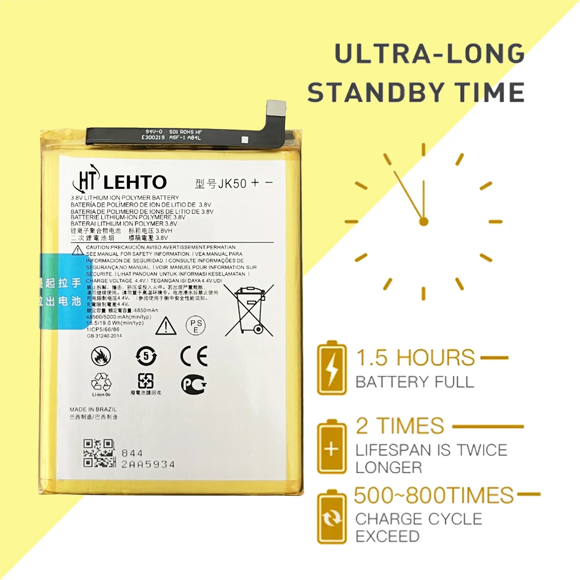 

JK50 5000mAh Battery For Motorola Moto G20 XT2128-1 64GB GSM G7 Power XT1955 XT1942-1 Z3 XT1941 G30 P30 Note Phone Bateria