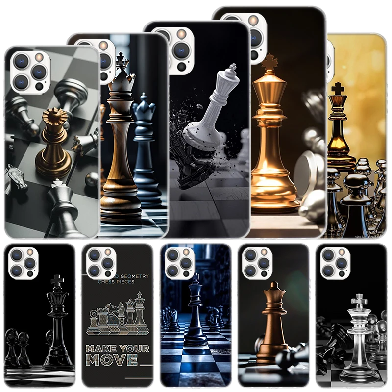 Competitive Chess Game Soft Case For iPhone 16 15 Plus 11 12 13 Mini 14 Pro Max Apple Phone Cover X XS XR SE 7 8 SE Coque 11 12 