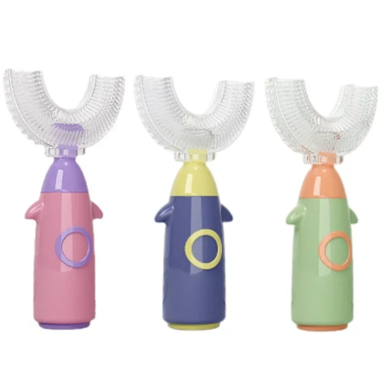 Spazzolino da denti per bambini a forma di U 360 ° spazzolino da denti per bambini cura dei denti per la pulizia dei denti spazzolino da denti per