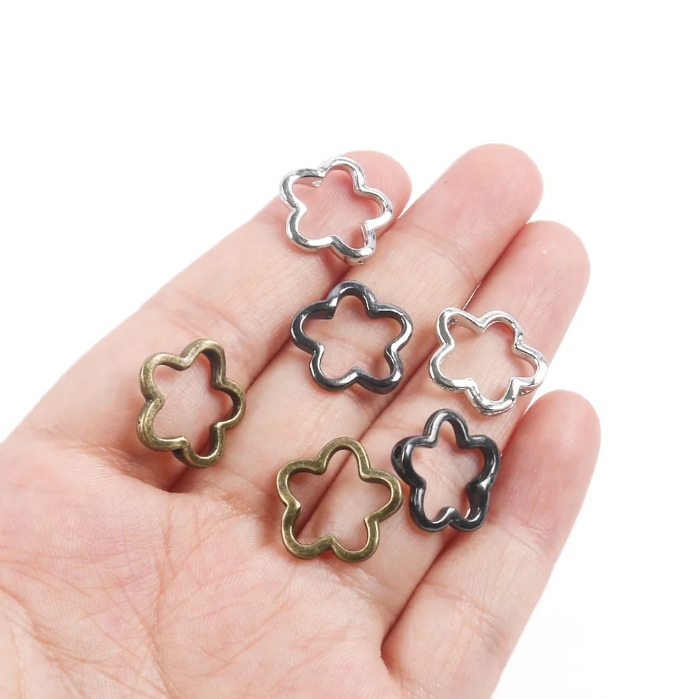 10pcs Alloy Five-Pointed Star Loose Beads Handmade Necklace Bracelet Key Chain Diy Accessories Jewelry Making Materials