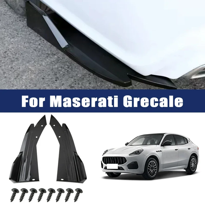 

2pcs Car Rear Bumper Spoiler Lip Carbon Fiber Wing Trim Anti-crash Diffuser Side Skirt Wrap Angle Splitter For Maserati Grecale