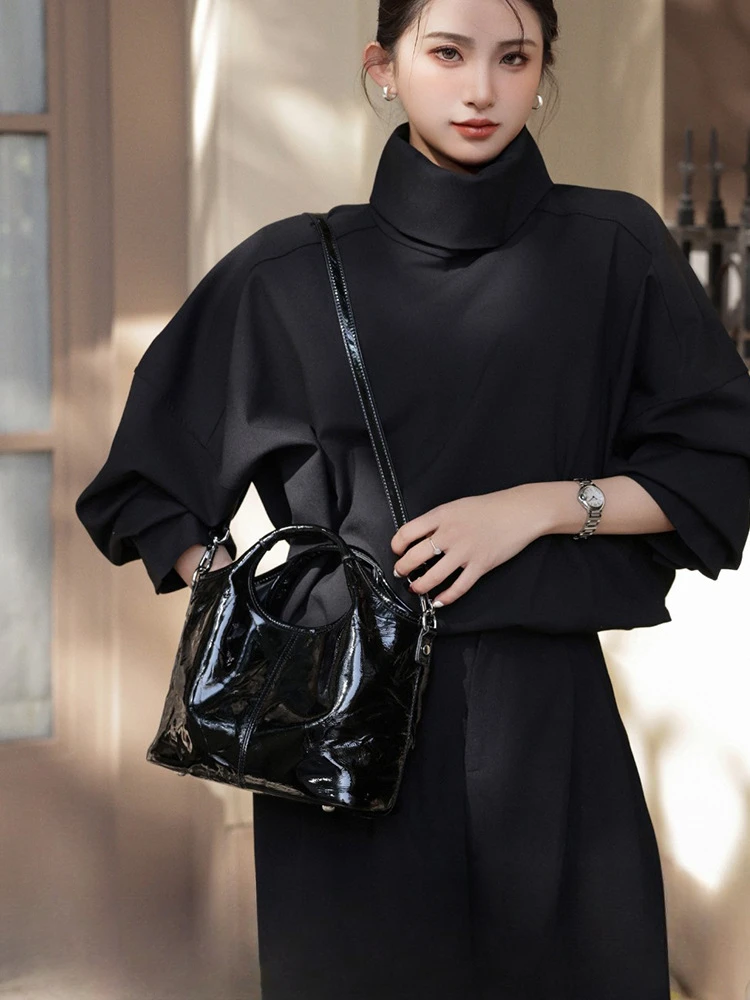 

Baiti Leather Women's Bags 2025 New Style High-end Handbags Large Capacity Basket Bag Crossbody Tote Bag
