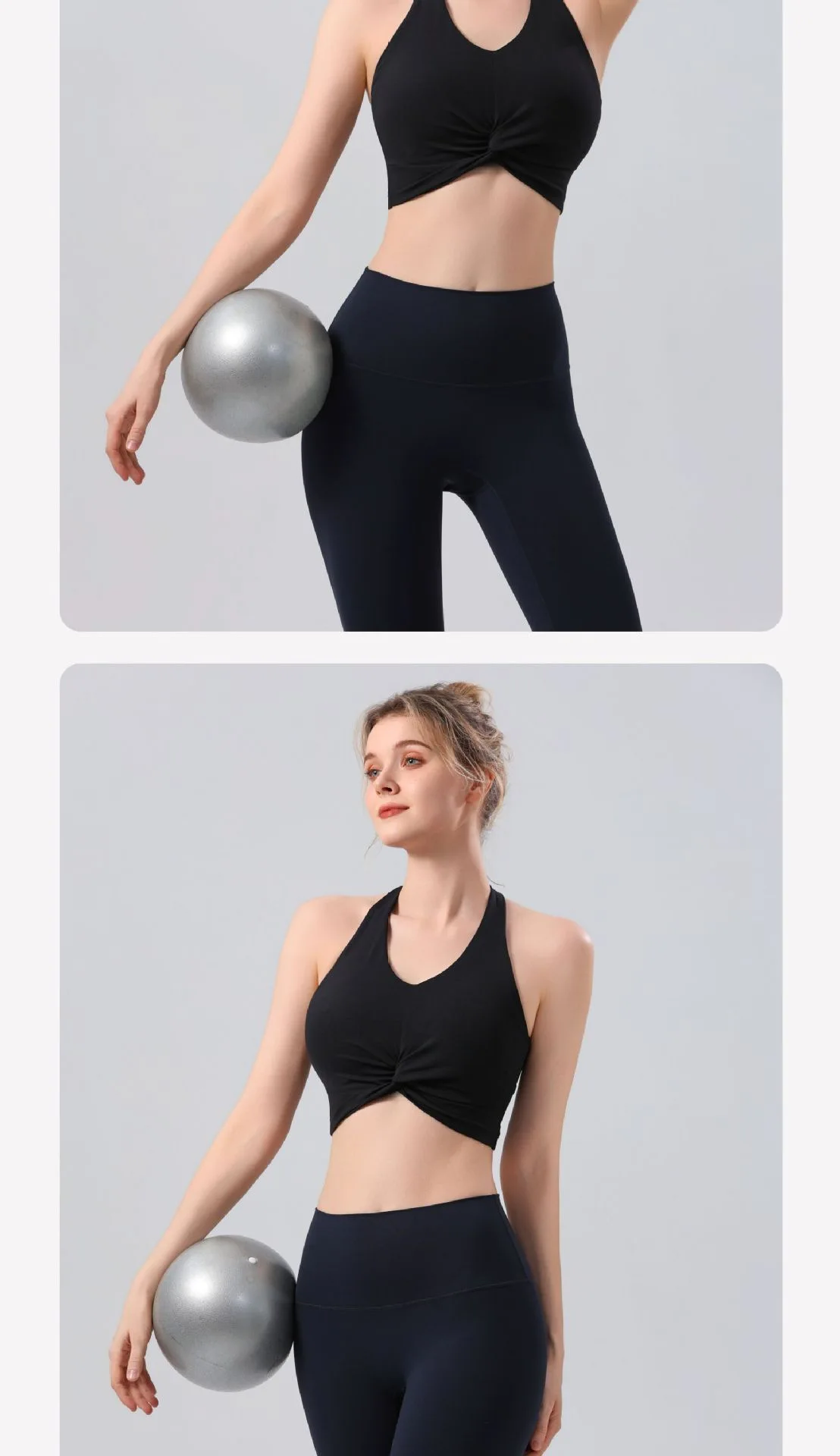 Neckhalter-Sportunterwäsche, Beauty-Back, integrierte Yoga-Weste für Frauen, geeignet für Training, Fitness, stoßfester Pilates-Lauf-BH – Detail 18