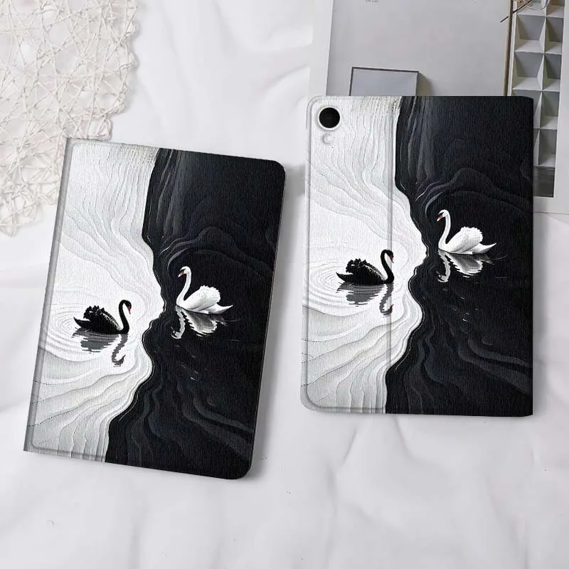 

Swan Cool Luxury Pattern Gift For Samsung Galaxy Tab S11 A11 A9 A8 S6 A 10.1 A7 10.4 Plus 2025 2023 Tablet Case