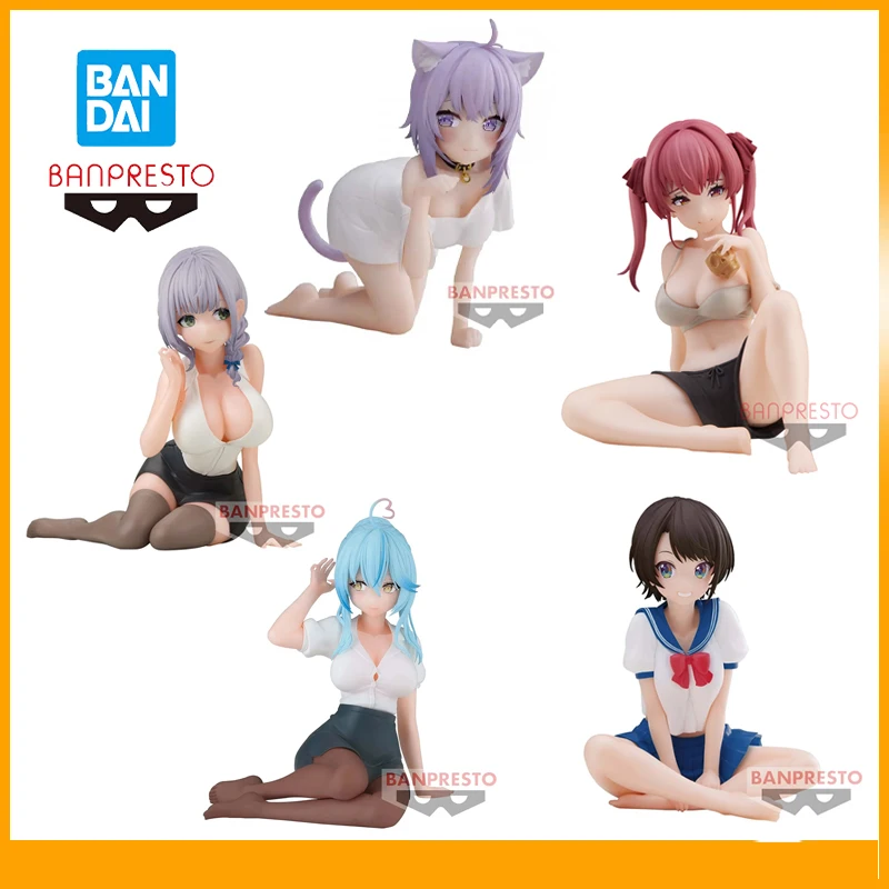 

Original Bandai Banpresto Hololive Relax Time Shirone Noel Yukihana Lamy Nekomata Okayu Anime Action Figures Model Decoration