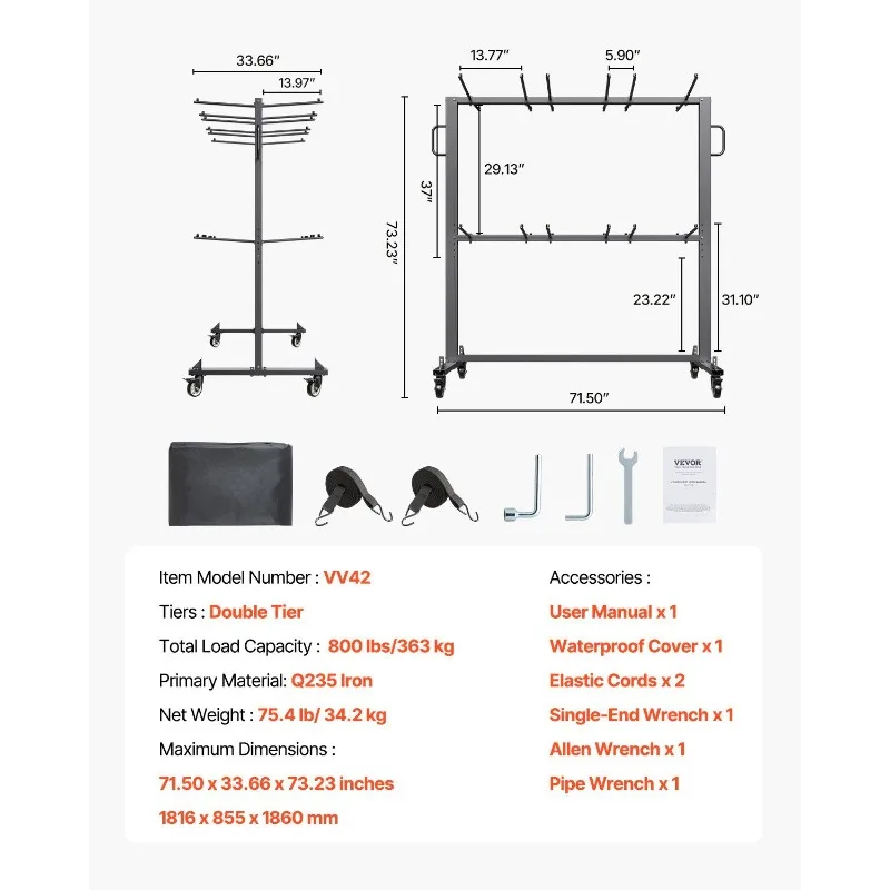 عربة رف الكرسي القابلة للطي لـ 84 كرسيًا/ 12 طاولة + 42 كرسيًا من 800 رطلًا