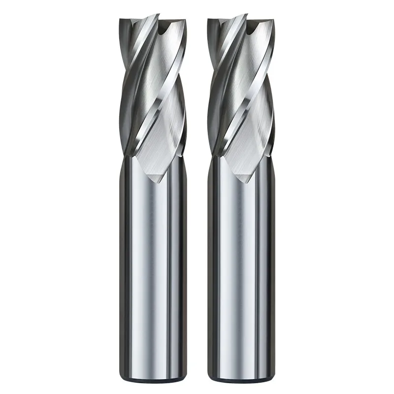 GAMONT Short Blade White Steel Milling Cutter Full Grinding High-Speed Steel Straight Through Center Hole Flat Bottom End Mill