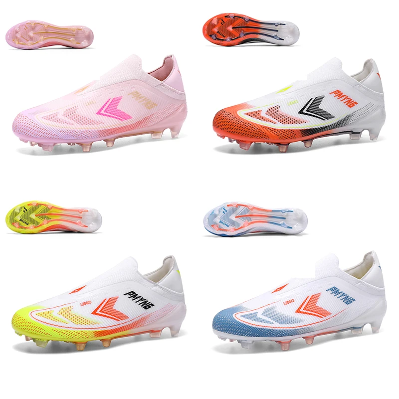 

Новые футбольные бутсы без шнуровки для мужчин и женщин, противоскользящие и амортизирующие футбольные бутсы для газонов с AG.