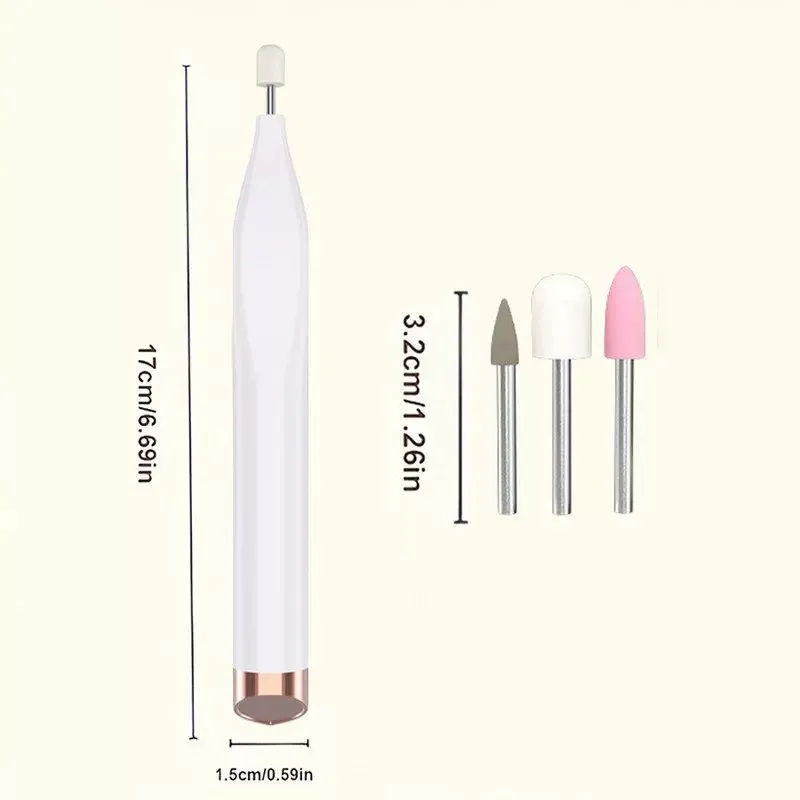 Electric Nail Drills Kit Remove Polisher Manicure Portable Nail File Nail Drill with 3 Grinding Bit Nail Care Tool view 6