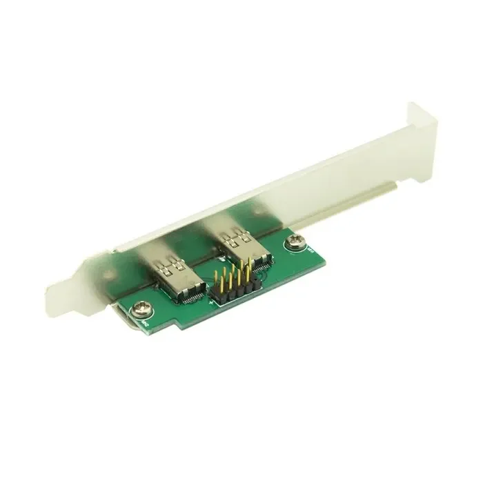 ثنائي المنفذ USB 3.1 نوع C USB-C أنثى إلى USB 2.0 اللوحة الأم 9pin كابل رأس مع PCI قوس Pancel