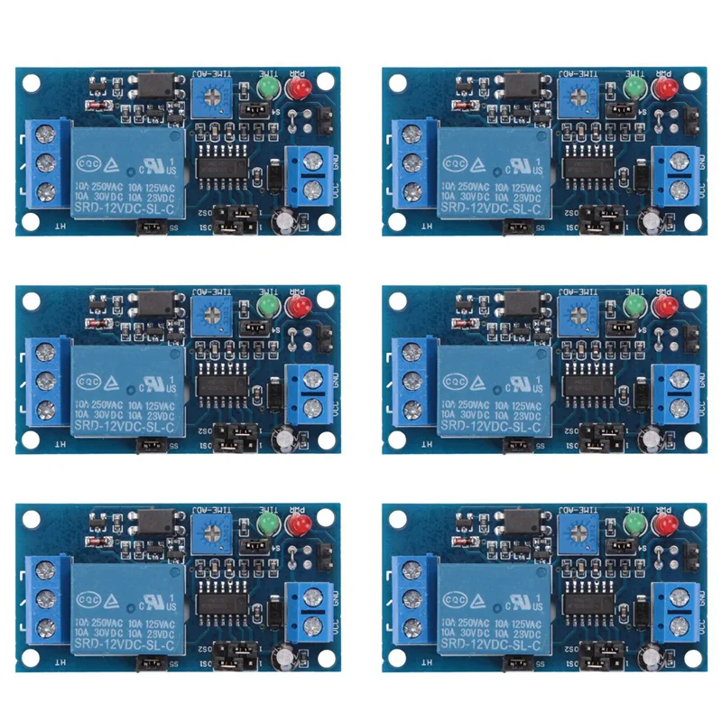 6X 12V DC Delay Relay Delay Turn On / Delay Turn Off Switch Module With Timer