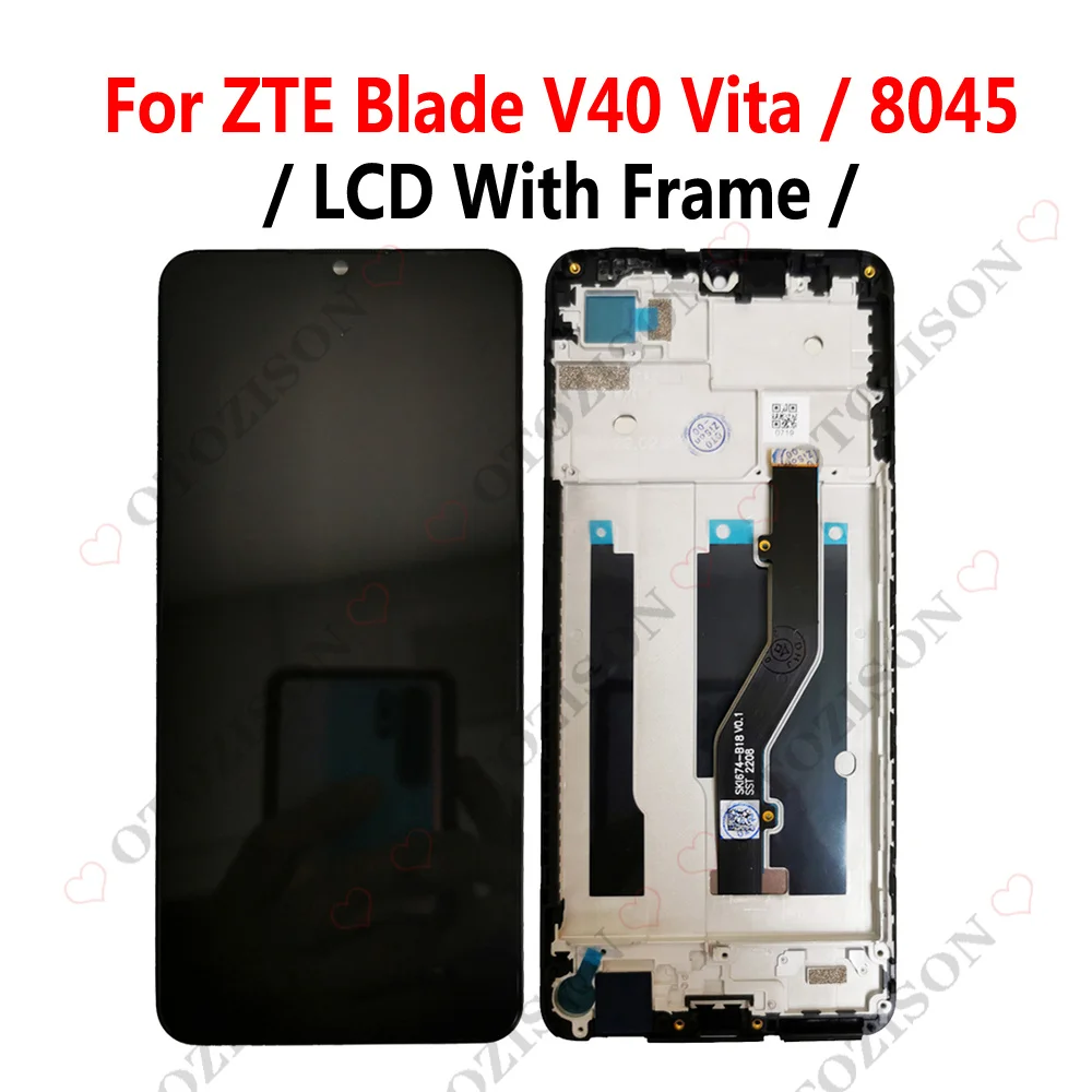 LCD With Frame For ZTE Blade V40 Smart V30 Vita V10 V9 V8 V40 Pro Display Screen Touch Digitizer 8045 8030 9030 Replacement