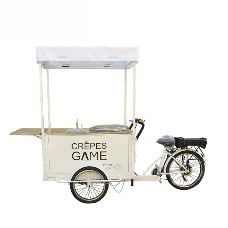 

Snack cart Movable stall cart Three-wheeled snack selling cart