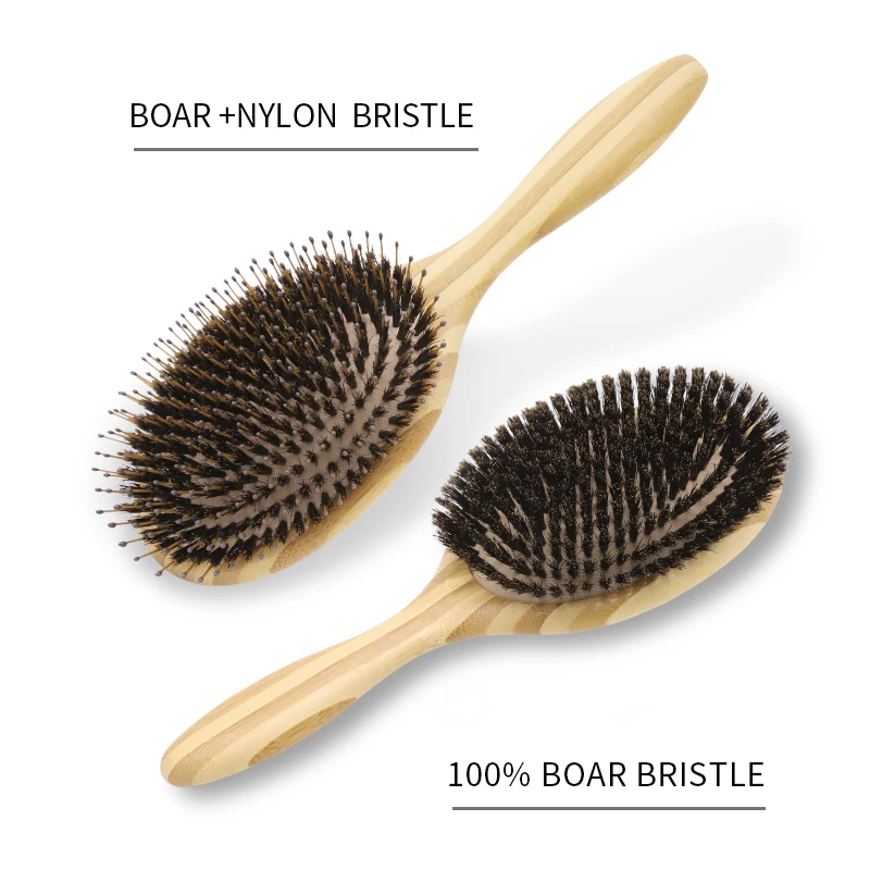 Soft Boar Bristle Hair Brush and Comb For hair Bamboo Hair Brush Massage Hair Combs for Women  Hair Beauty Care Salon Tools
