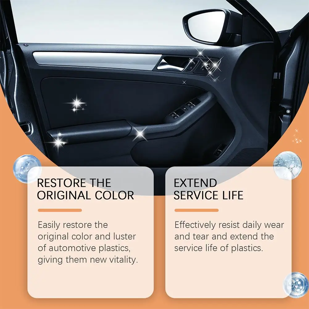 100/200ml Car Plastic Black Restorer Lotion Anti Oxidation Refurbish Faded Dashboard Trim Tire Renovate Cream With Sponge