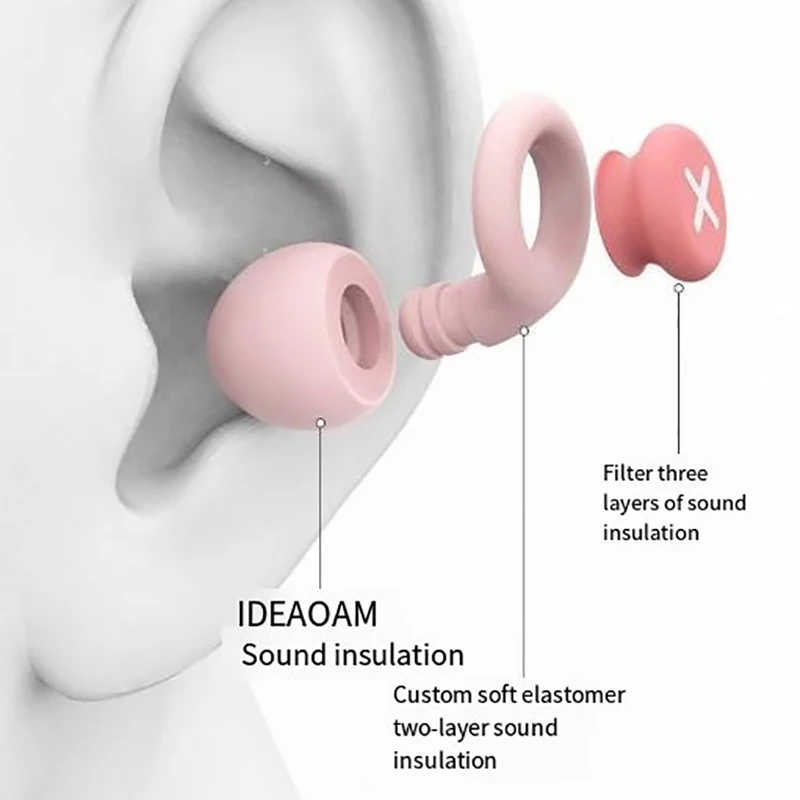 Silicone Ear Plugs Sleep Sound Insulation Noise Reduction Filter Earplug Anti-Noise Soft Sponge Sleeping Earplugs Ear Protector