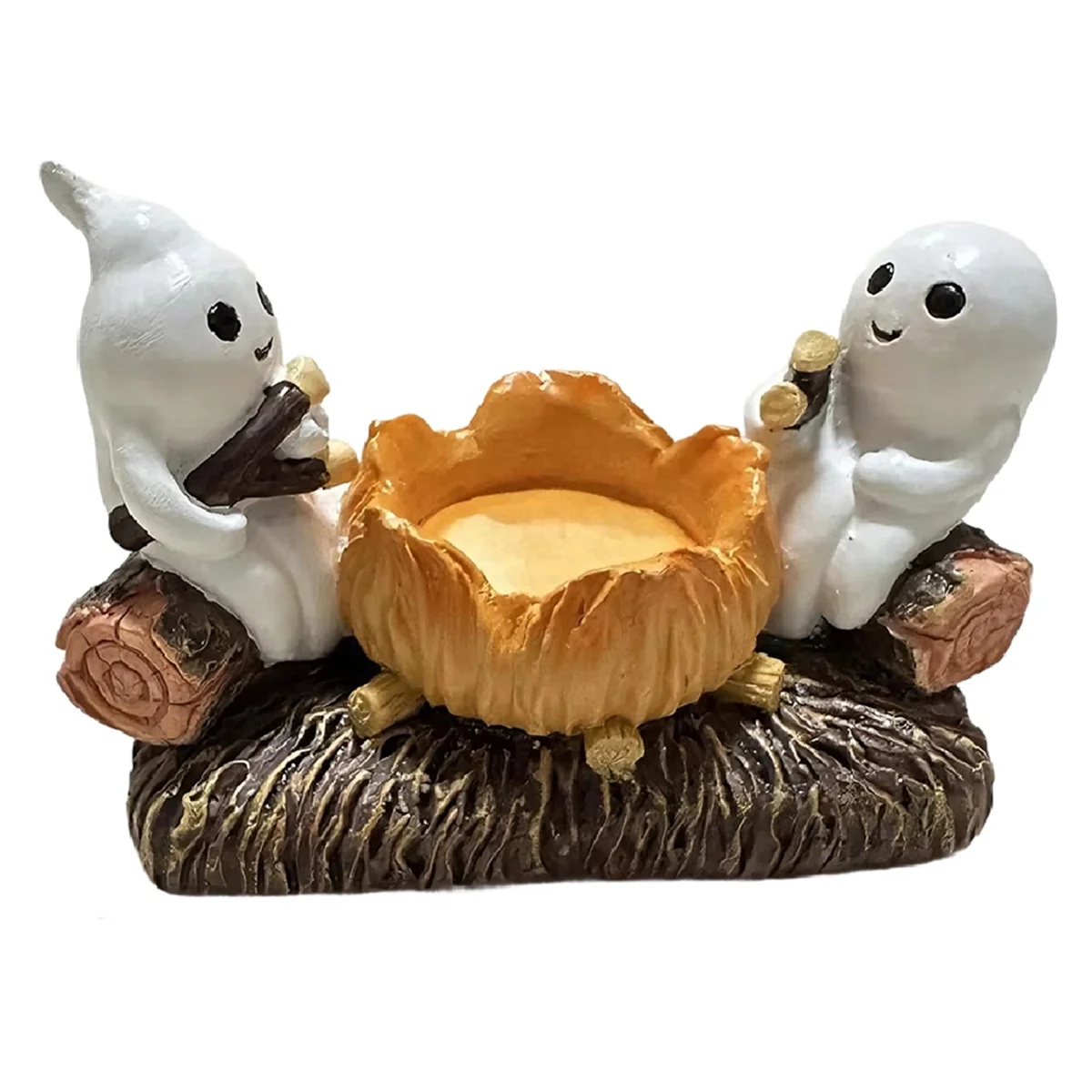 2025+ ゴーストキャンドルホルダー キャンドルなし 装飾スタンド ハロウィン ホームデコレーション ゴーストデザイン 不気味な場所に最適