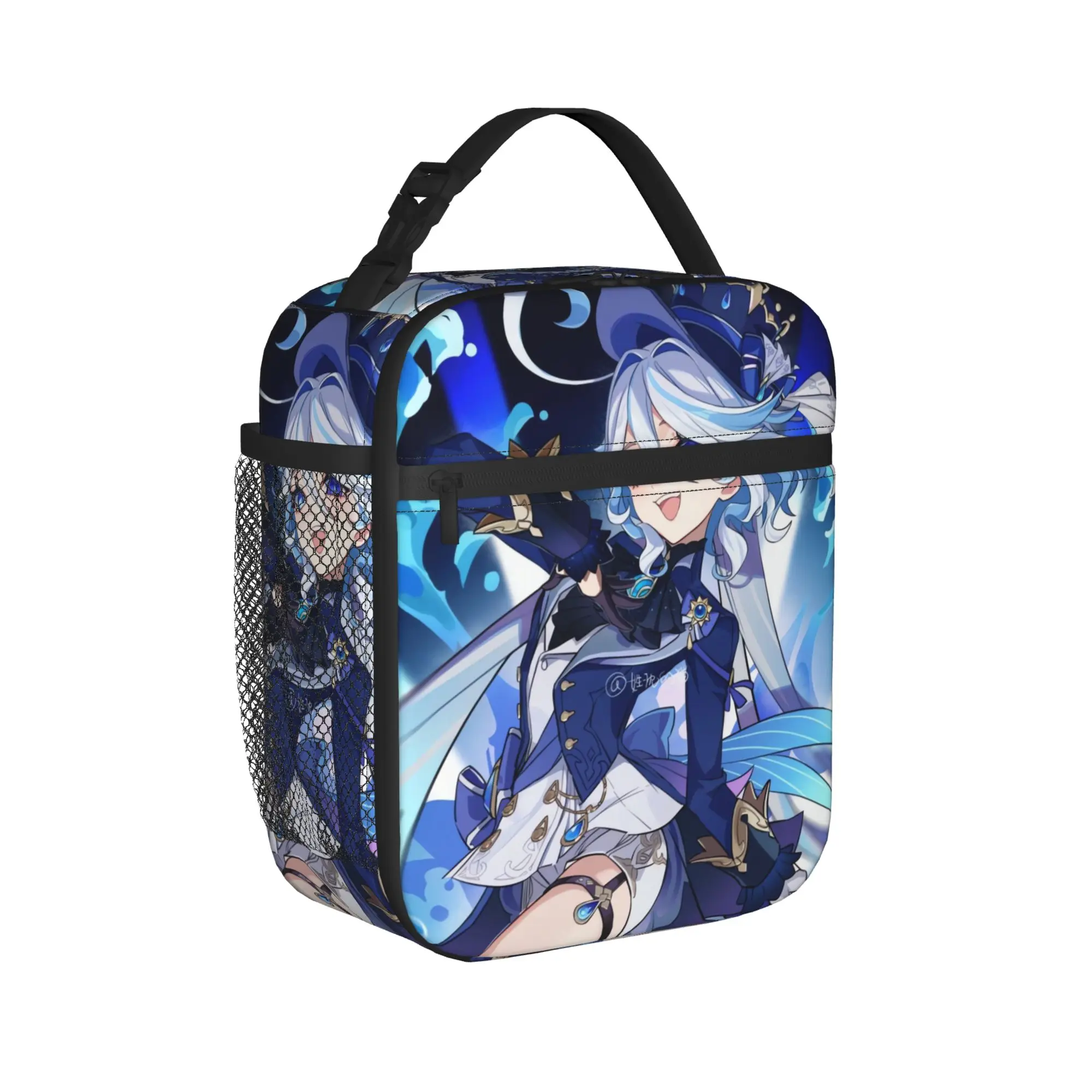 Genshin Impact Lunch Bag  Convenient Lunch Box Women Office Print Cooler Bag Leisure Oxford Thermal Tote Handbags