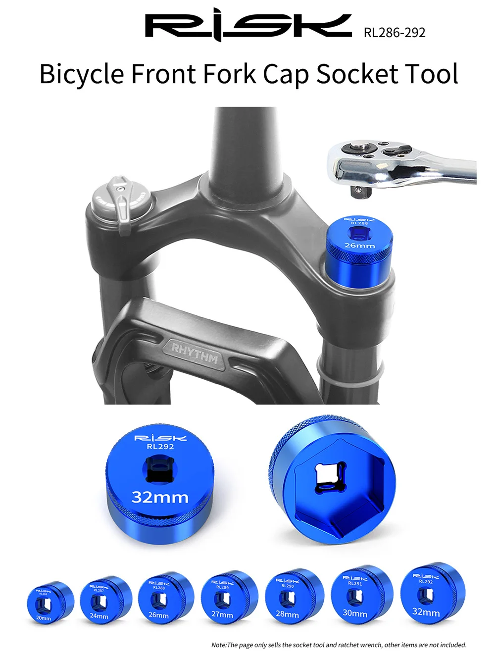 AliExpress RISK Bicycle Front Fork Cap Socket Tool MTB Bike Front Fork Shoulder Cover Sleeve Hexagonal Remove Repair Tool 20 24 26 27 28 30 32mm