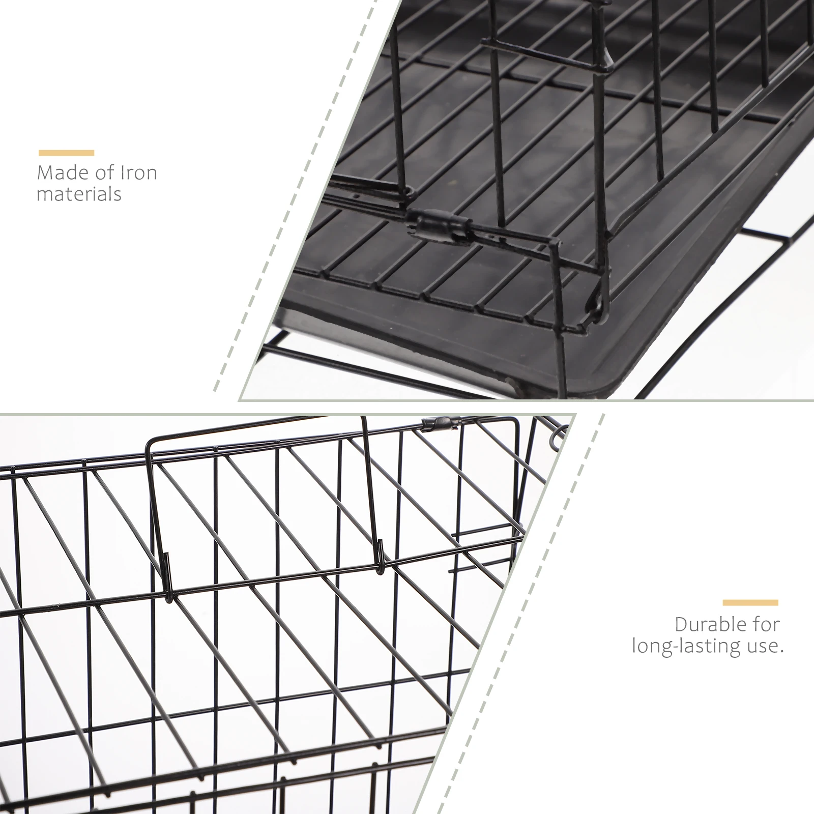 

1 Set Heavy Duty Iron Wire Pet Cage Convenient Folding Dog Crate With Cleaning Tray