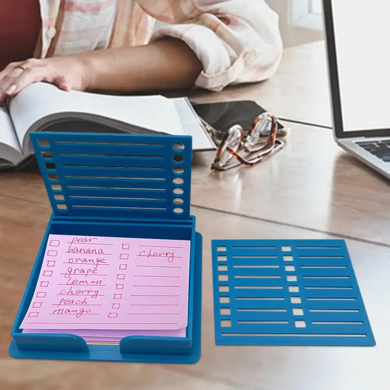 ملاحظات منظم مكتب متعدد الاستخدامات مثبت ملاحظة استنسل اللوازم المدرسية مكتب الملحقات حامل ملاحظة لاصقة مع قالب