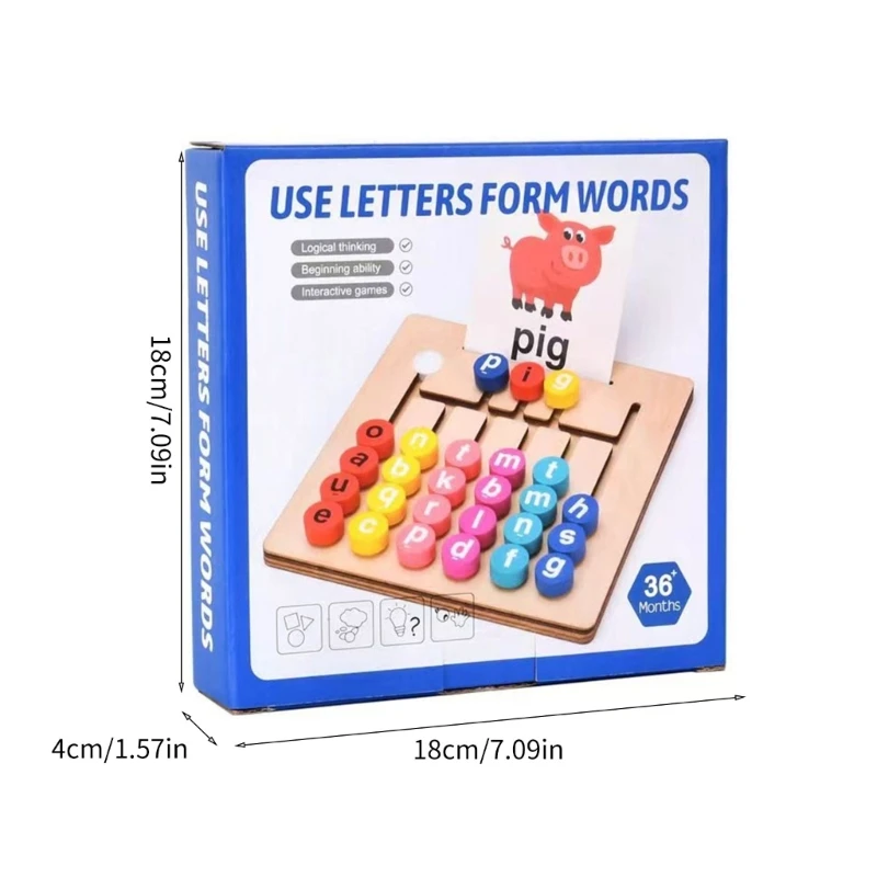 20CB English Teaching Aid Use Letter Form Words Vowel Game Toy English Letter Spelling Card for Practicing Word Spelling