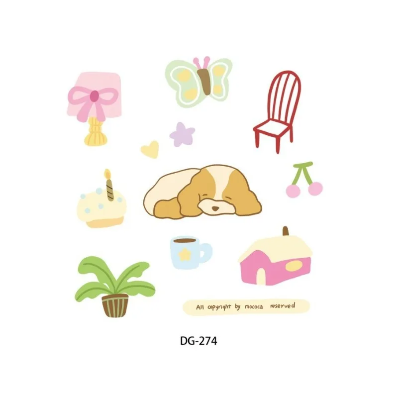 1Sheet 3D Epoxy Resin Transparent Decals INS Cute Dog Cartoon Jelly Relief Sticker DIY Phone Cases Laptop Tablet Decor - Detail 1