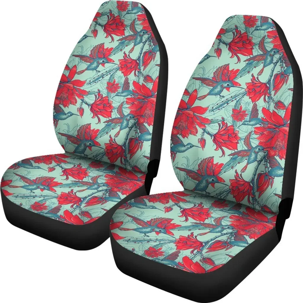 Hummingbird Floral Seat Cover Car Seat Covers Set 2 Pc, Car Accessories Car Mats