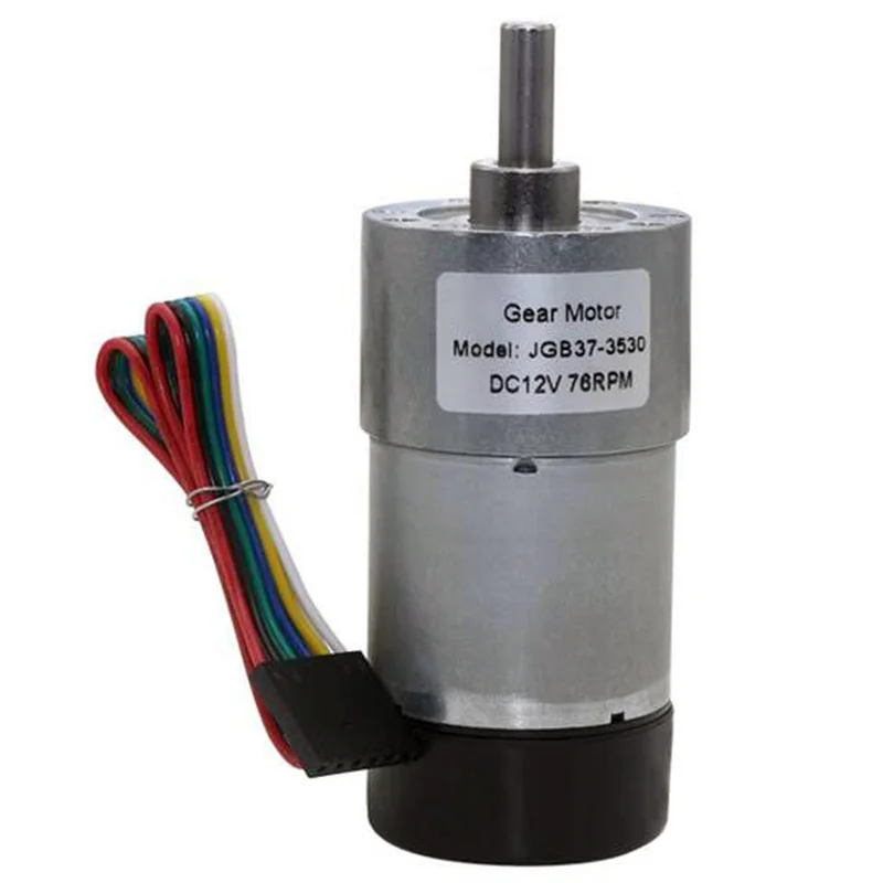 JGB37-3530 12V 24v DC Gear Motor 6-1600RPM Hall Encoder Electric All Metal Gear Box High Torque Encoder Gear Motor Reducer