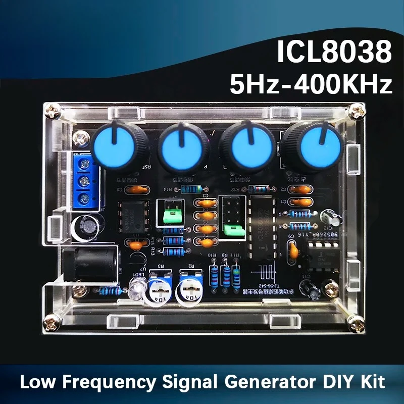 

ICL8038 Multifunction Low Frequency Signal Generator Kit, DIY Solder Practice Electronic Circuit Experiment Project for Beginner