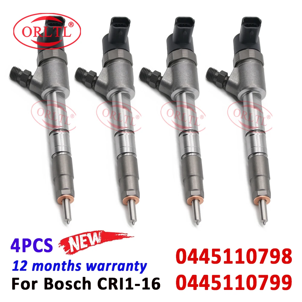 4 Pieces ORLTL Diesel Oil Injector 0 445 110 798 Common Rail Injection 0445110799 Nozzle 0445110798 For BOSCH CRI1-16