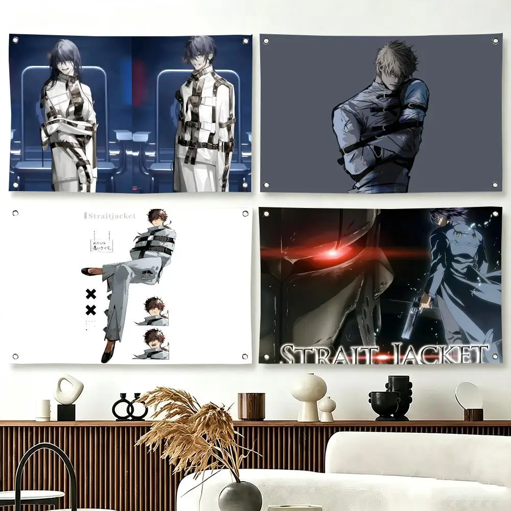 Retro Anime S-Strait Jacket Flags  For Living Room Home Dorm Decor Wall Outdoor Camping Party Banner Gifts