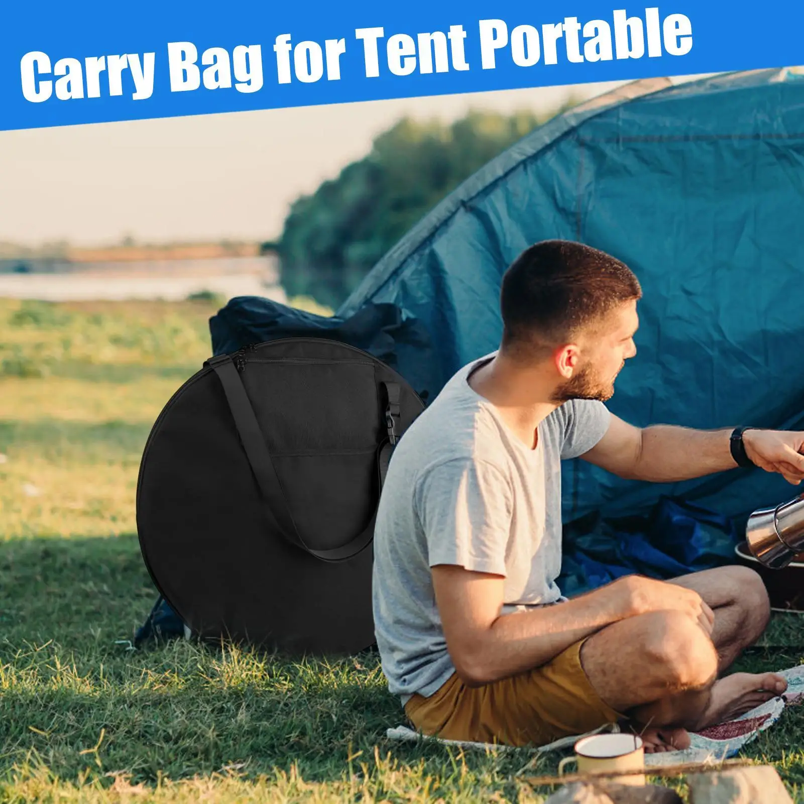 حقيبة خيمة المرحاض المحمولة الخصوصية دش خيمة حقيبة كبيرة سستة افتتاح المعدات في الهواء الطلق للشاطئ في الهواء الطلق مغامرة المشي لمسافات طويلة #2