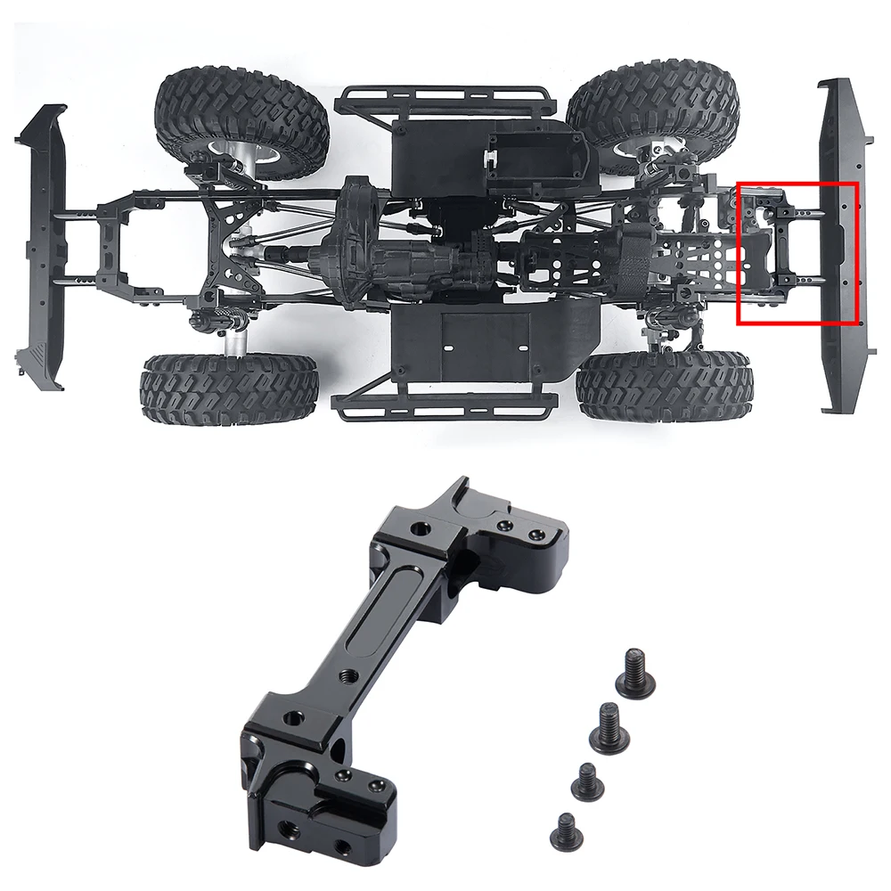 AXSPEED-Alumínio Liga Dianteira e Traseira Rail Bumper Montagens Servo Stand, Peças de atualização do carro, Axial SCX10 II 90046 1/10 RC Crawler