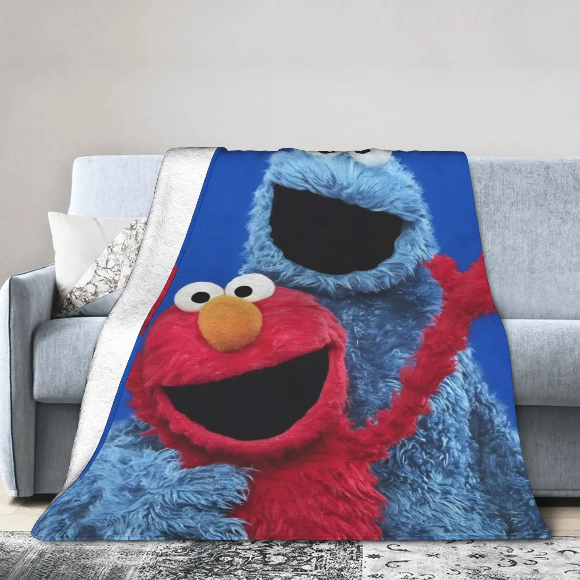 Sesames Streets Blanket Flannel Elmo Soft Throw Blanket for Home Couch Bedroom Quilt