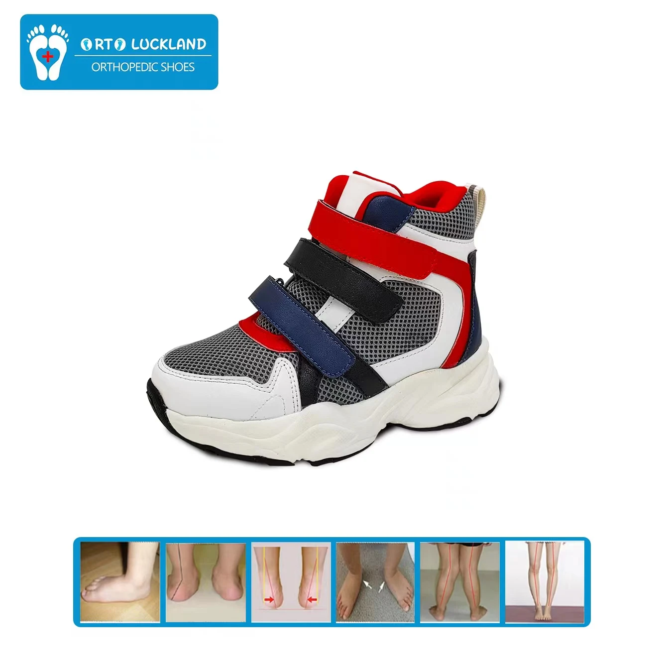 Sneakers per bambini stivali ortopedici primaverili per ragazzi per bambini scarpe Casual in pelle con soletta ortopedica da 2 a 8 anni