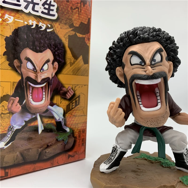 Figura Crazy Dragon Ball Z figura Hercule Mark mal sabor dedo medio PVC figura de acción DBZ Mr Satan Goku Vegeta modelo juguete para regalo